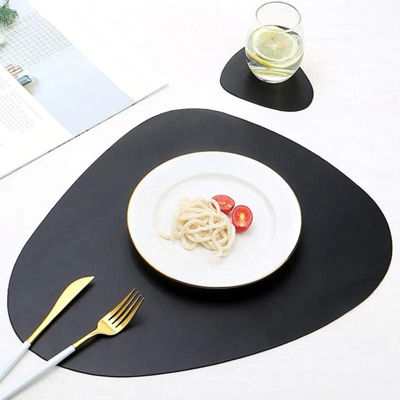 PUWaterproofOilproofDinnerTablePlacematsNonSlipHeatResistance