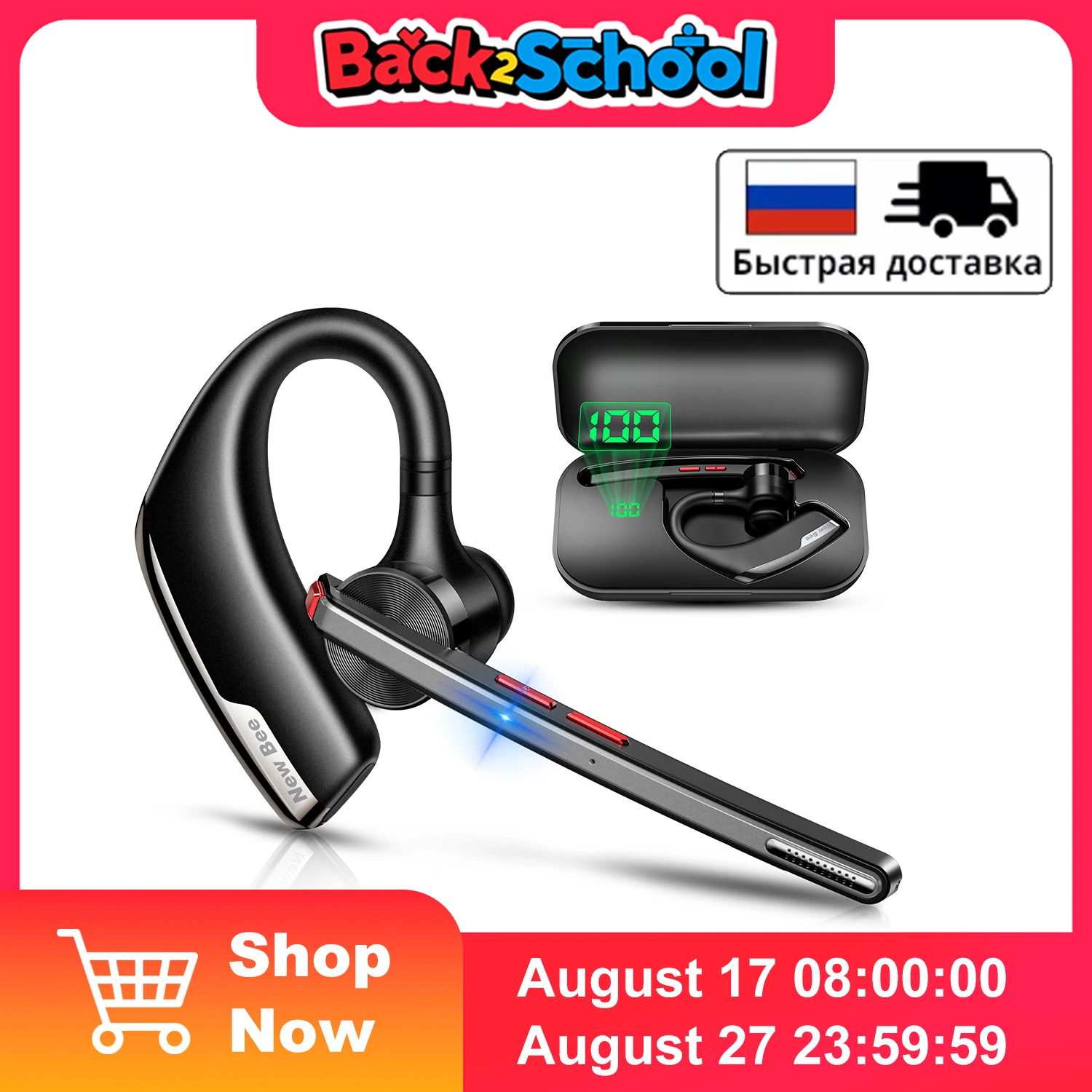 New Bee-auriculares inalámbricos M51 con Bluetooth cascos