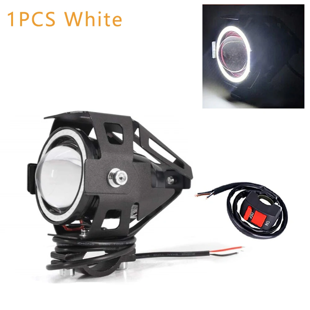 motorcycle underglow Led Motorcycle Headlight with Abgle Eyes 125W Additional Spotlights Fog Lights Universal Motorbike Auxiliary U7 LED Driving Lamp motorcycle underglow lights Lighting