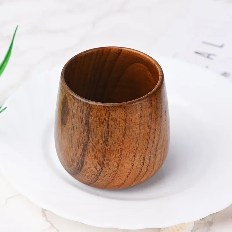 1Pcs 7.5X6.5cm 160ML Retro Handmade Natural Wooden Cup Jujube Wood Reusable Tea Cup Household Kitchen Supplies tea cup