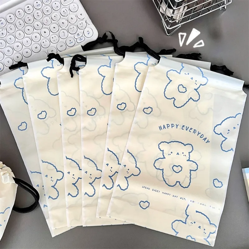 2PCS Cartoon Bear Drawstring Clothing Bag Foldable Underwear Towel Shoe Storage Travel Vacation Cosmetic Medicine Storage Box 2