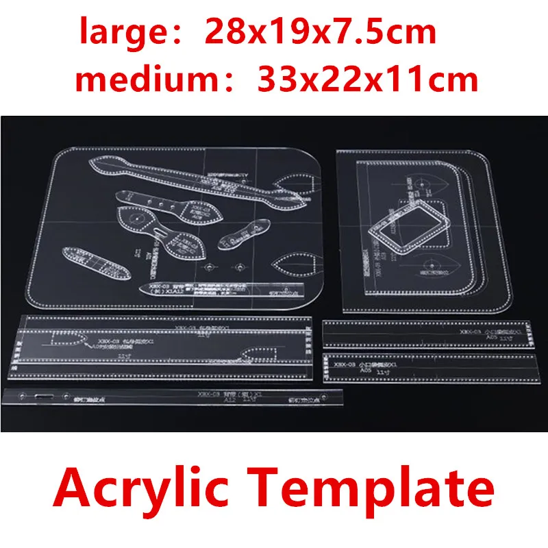 1Set DIY Acrylic Template Pattern For Women Cambridge Bag Soft Leather Craft Pattern Sewing 28*19*7.5cm
