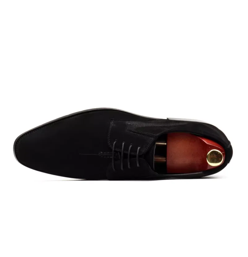 Neue Wildlederschuhe für Herren, spitze Zehenpartie, britischer Stil, echtes Leder, Nubuk, formelle Business-Kleidung, Bürokleidung – Detail 11