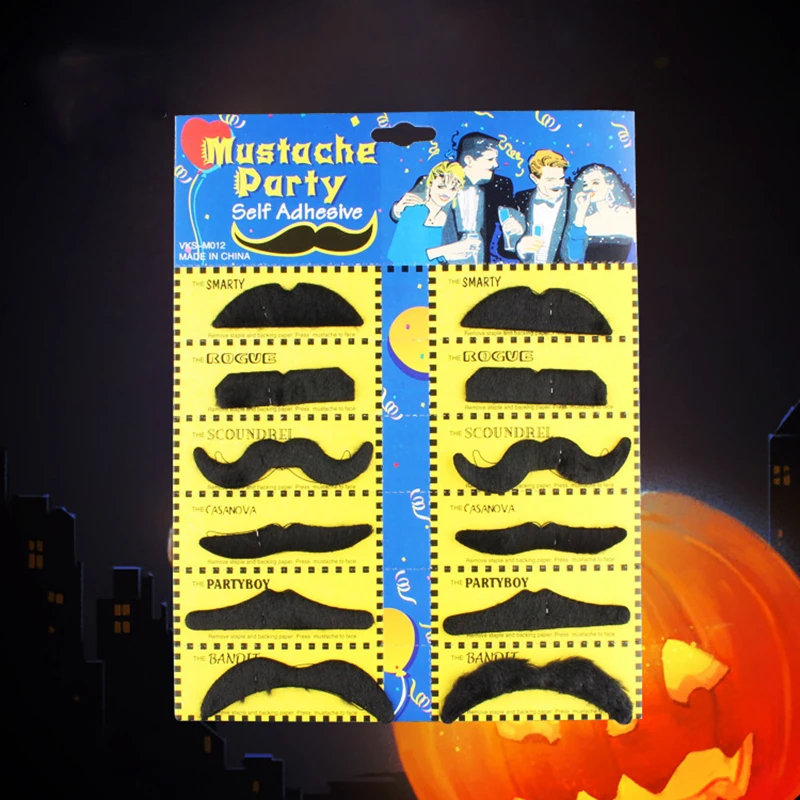 Lot De 54 Fausses Moustaches Autocollantes - 16 Styles Pour Déguisement, Fête Et Spectacle - 11