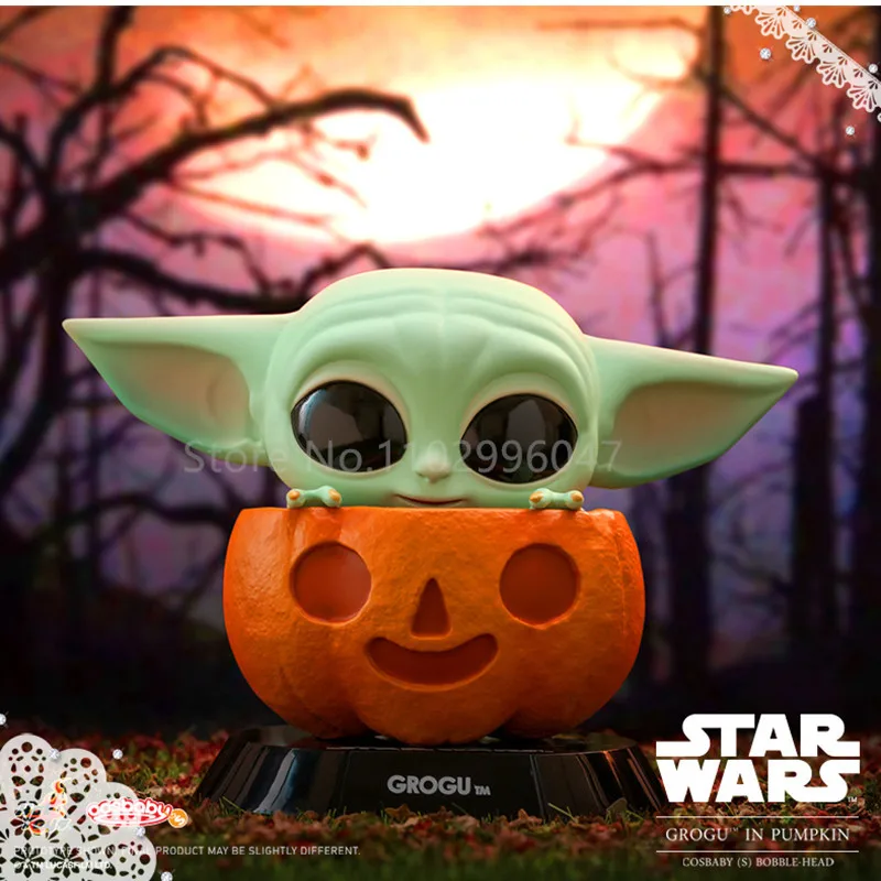 

Hot Toys The Mandalorian Pumpkin Series Kawaii Action Figure Model Toys Cartoon Collectable Desktop Ornaments Children Xmas Gift