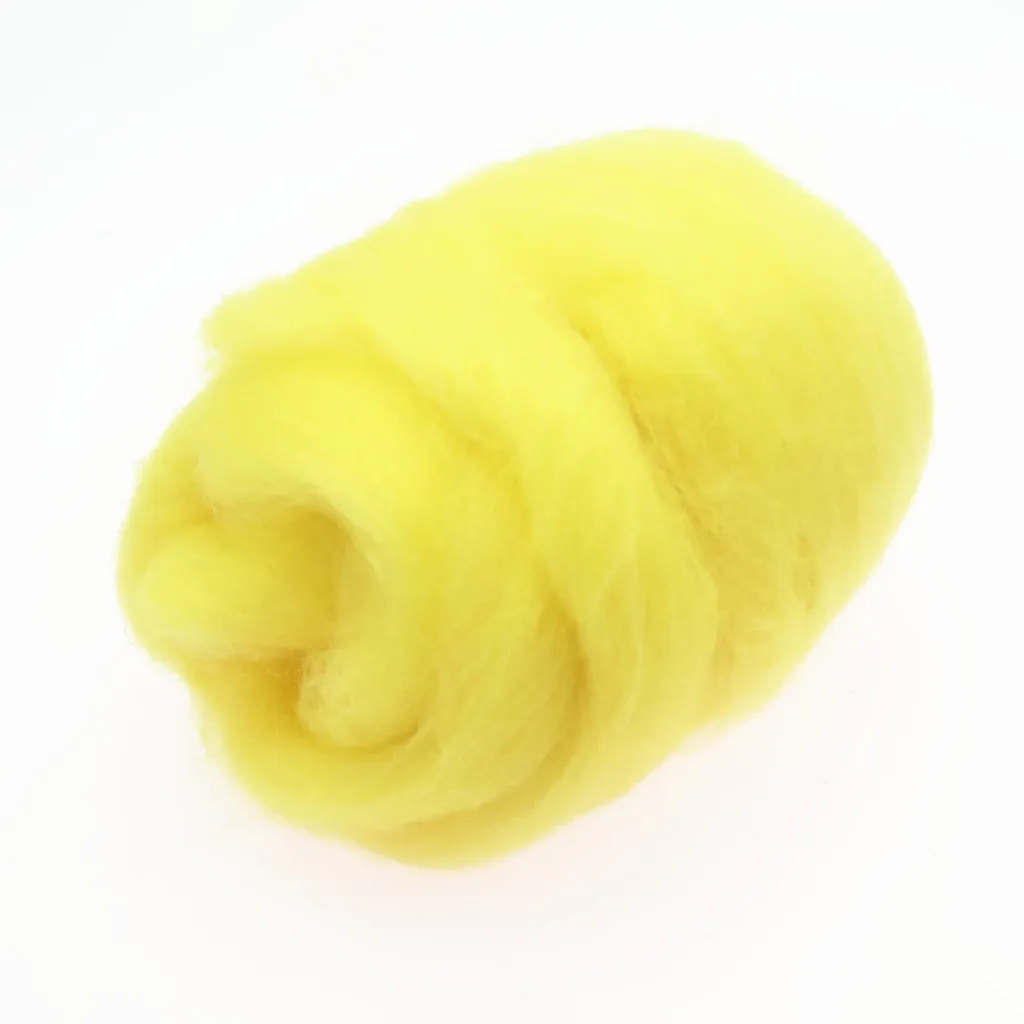 10/50/100g Yellow Series Wool Fibre Flower Animal Toy Wool Felting Handmade Spinning DIY Craft Materials Tool Felt Christmas