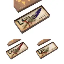 

1 Set Dip Pen Set Useful Retro Glittering Signature Dip Pen Set for Study Room Feather Dip Pen Set Quill Pen Ink Set
