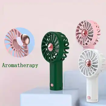 휴대용 미니 선풍기 멋진 아로마 테라피 소형 선풍기, USB 충전, 조용한 소형 선풍기, 대형 풍력 소형 선풍기