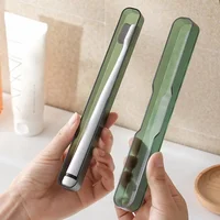 2/1pcs Travel Portable Toothbrush Box Bathroom Toothpaste Holder Storage Case Organizer Travel Toiletries Dust-Proof Storage Box 2