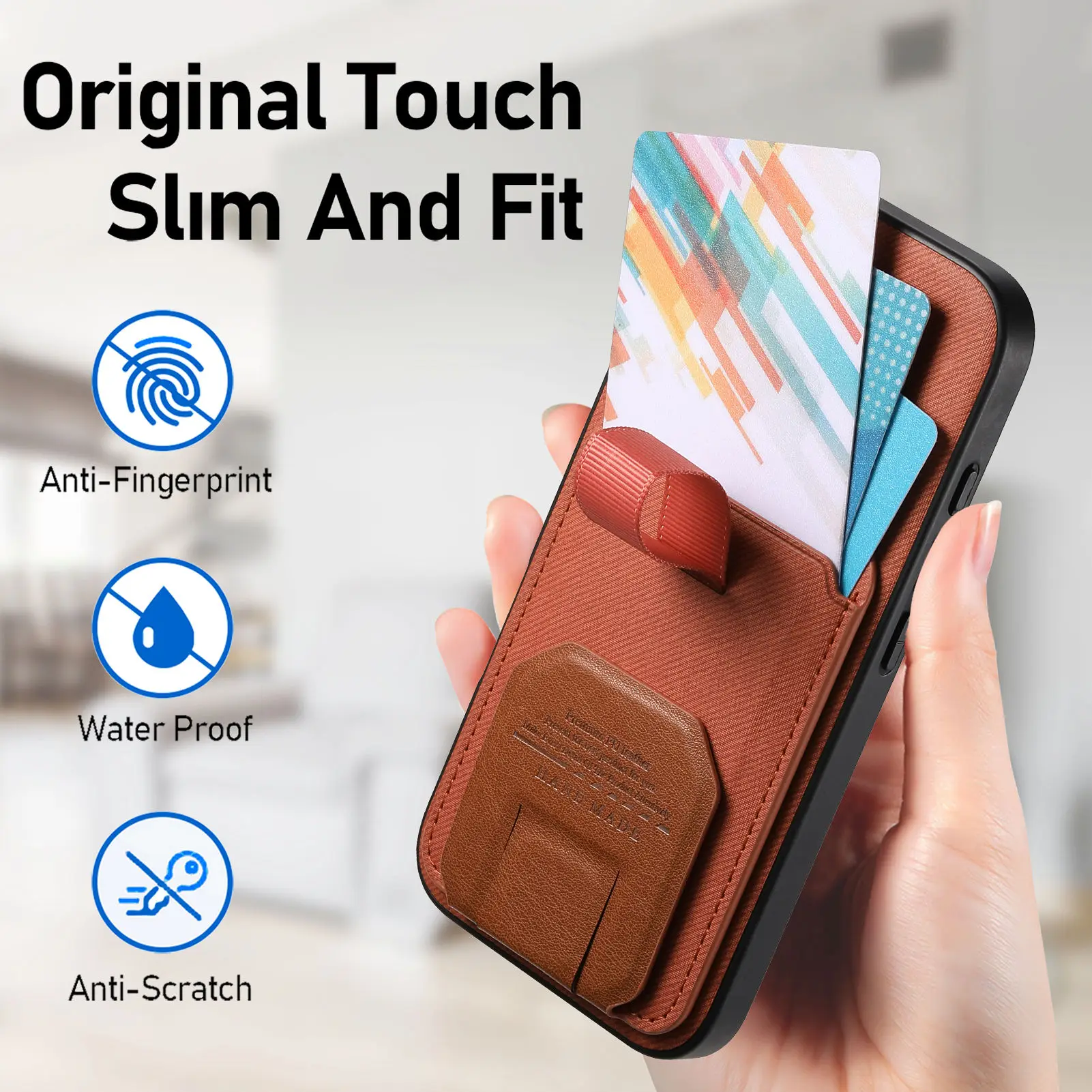 Luxury Wristband Holder Card Slot Phone Case with Stand and Anti-Drop Features