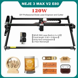 NEJE 3 Max V2 E80 120W Professional CNC Laser Cutter Engraver Metal Engraving Machine Wood Cutting DIY Tool With Offline Control