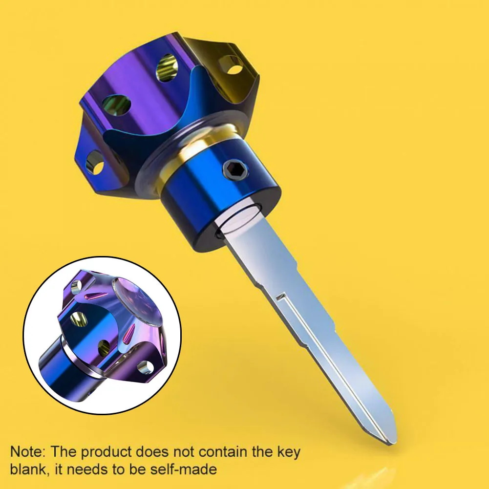 1pc DIY Key Head Shell Aluminum Alloy Burn Blue Case Decor Key Cover Modified Motorcycle No Practical Quality