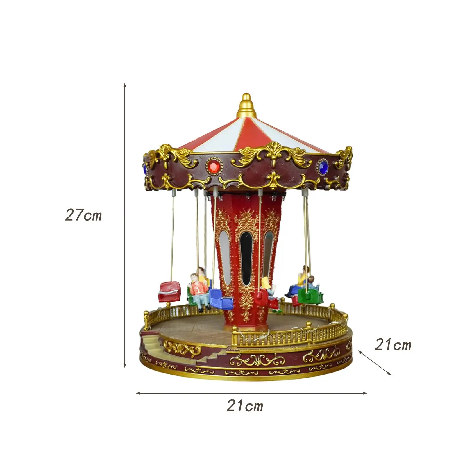 LED Christmas Carousel Decoration Music Box Animated Musical Carousel for Birthday Anniversary Valentine's Day Christmas Kids