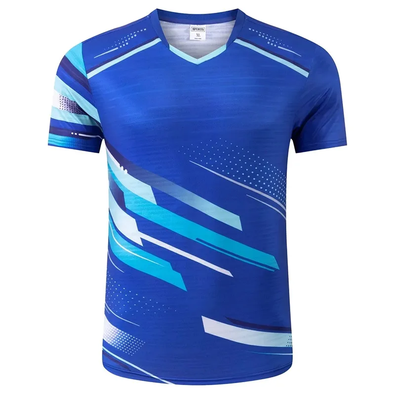 Table Tennis Jersey V Neck Short Sleeve Sports Tshirt Ping Pong Shirt Men Women Sublimation Quick Dry Breathable