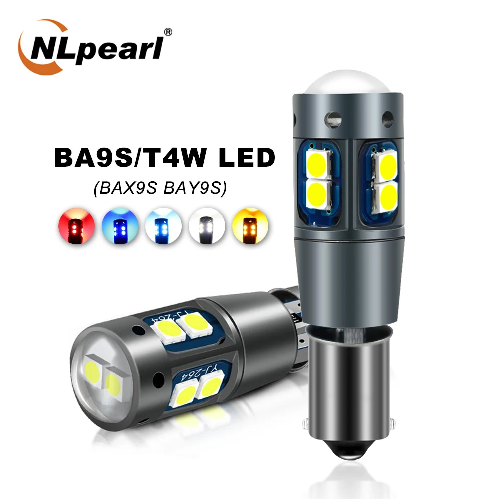 Nlpearl 2x Signal Lamp BA9S T4W Led Bulb BAX9S BAY9S H21W H6W LED 12V Car Canbus 3030 Chips Interior Light Dome |