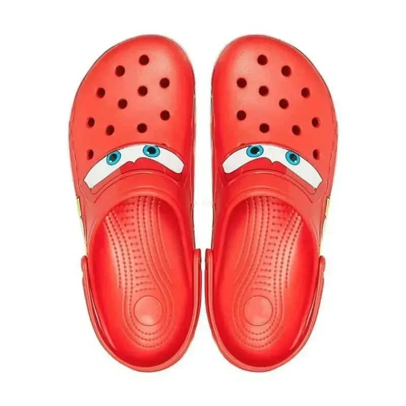 Cartoon Disney Lightninged Mcqueens Pixar Solid Waterproof Adult Slippers Outdoor Sandals Casual Breathable Ankle-Wrap Eva Shoes