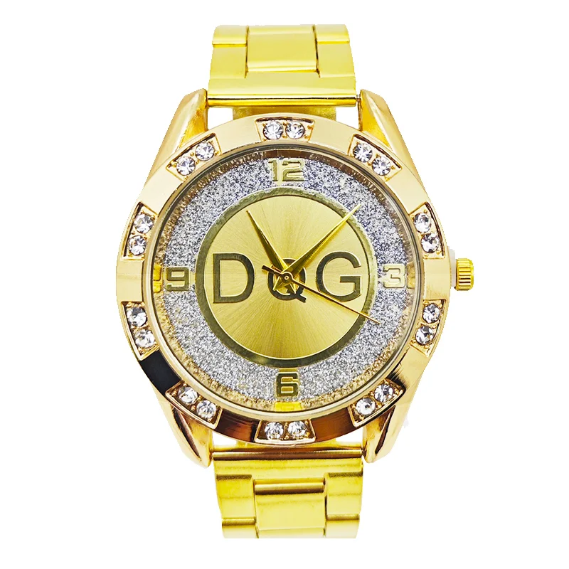 Fashion Luxury Brand Watch DQG Crystal Quartz Female Watch Gold Silver Stainless Steel Ladies Dress Wristwatch  Zegarek Damski 2