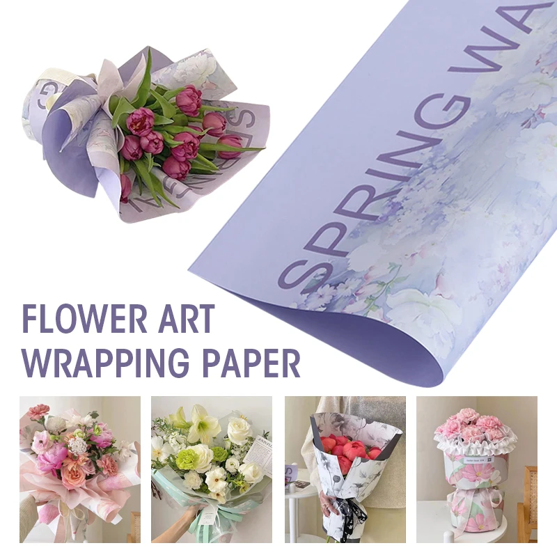 

53*53cm 10pcs Waterproof Flower Wrapping Paper DIY Perfect Gift Wrapping Wedding Decor Printing Art Paper Bouquet Pack Material