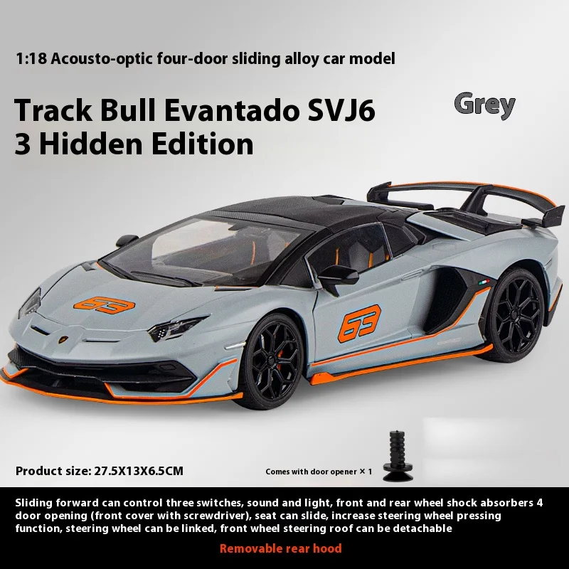 1:18 Lamborghini Aventador SVJ Hidden Edition Race King Supercar