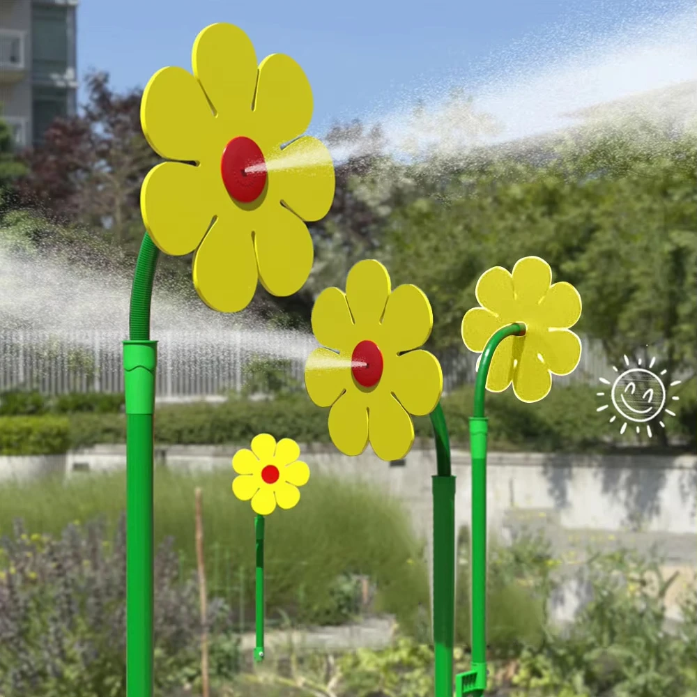 Bewässerungssprinkler in Blumenform, tanzende Gänseblümchen-Sprinkler 720, rotierendes Wasserspray-Spielzeug für Hof, Rasen, Bewässerung, Bewässerungswerkzeuge