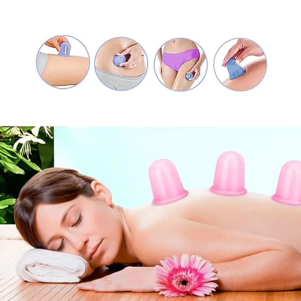 Chinese Medical Vacuum Cans Silicone Cupping Cup Cellulite Suction Cup Therapy Tool Back Body Anti-cellulite Massage Jar 1PC cupping massager,massage cup,cupping set,vacuum facial cupping