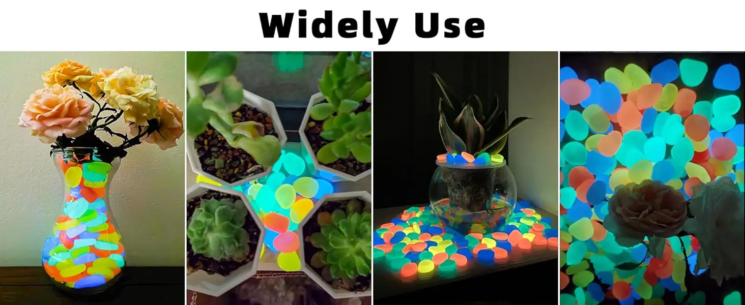 Description Picture 5 of itemGlow Pebbles, 500 Pcs Multicolor Blue and Green Glowing Rocks For Outdoor Decor, Garden Lawn Yard, Aquarium, Walkway, Fish Tank