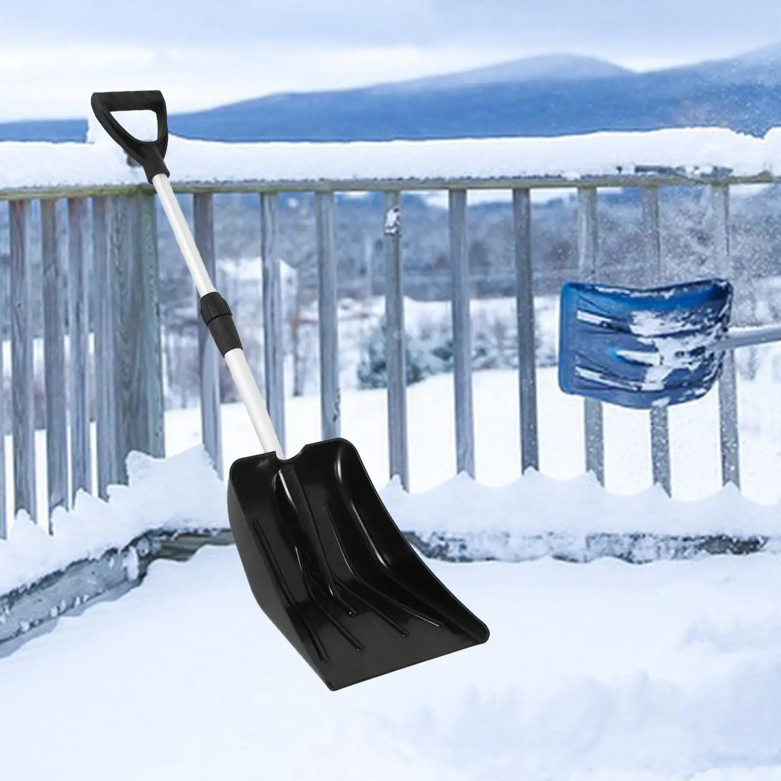 Telescopic Snow Shovel 70cm-90cm Portable Compact Adjustable Extendable Snow Removal Tool for SUV Truck Multifunctional Durable