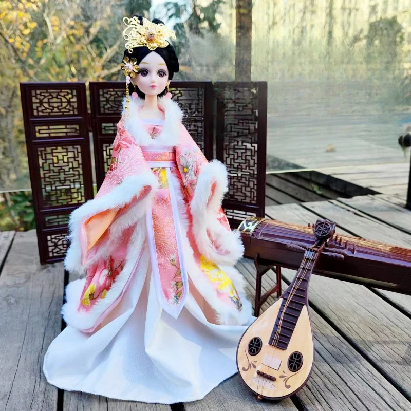 1 조각 30cm 인형 고대 옷 1/6 인형 액세서리에 적합 어린이를위한 중국 스타일 소녀 드레스 장난감