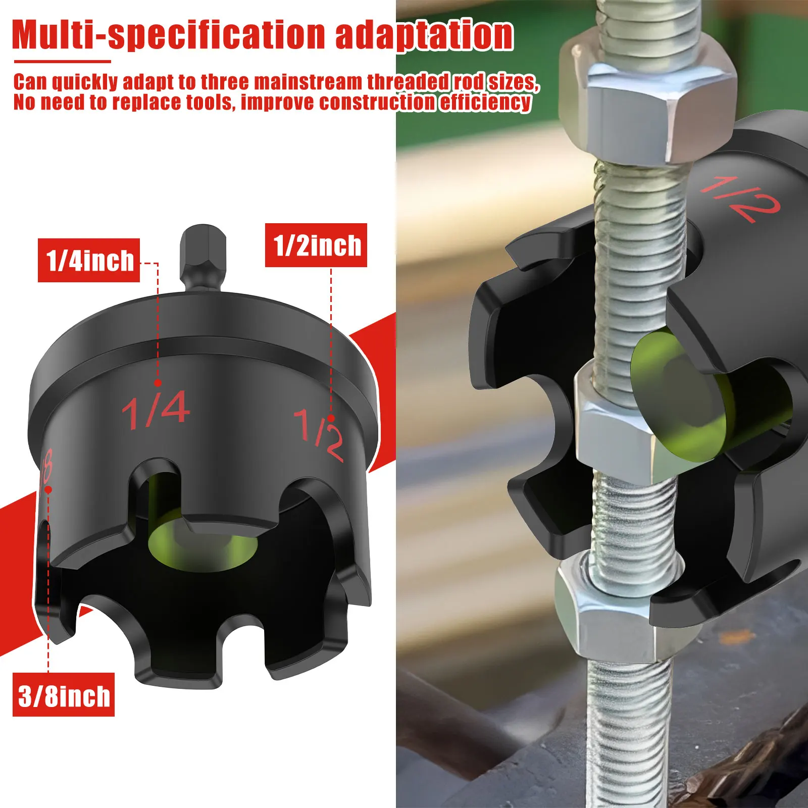 1 Pc Aluminium Alloy Nut Zipper Drill Quick Release Nut Drill Bit Socket Wrenches Impact Resistant Fast Nut Bolt Removal Tools