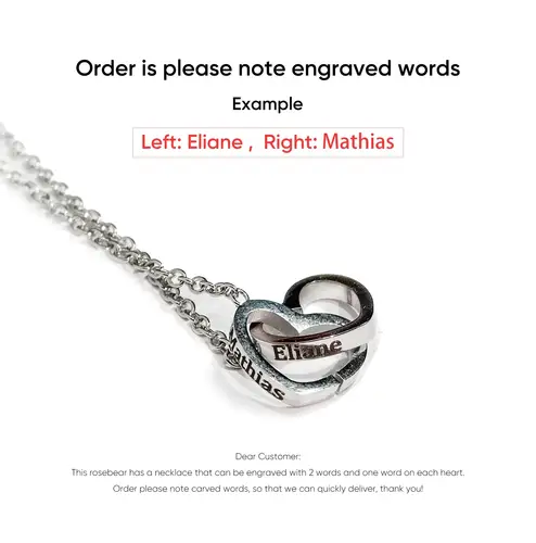 Eternal Rose Teddy Bear Jewelry Box with Custom Name Necklace Valentine Wedding Special Present for Girlfriend Anniversary gift - Image 7