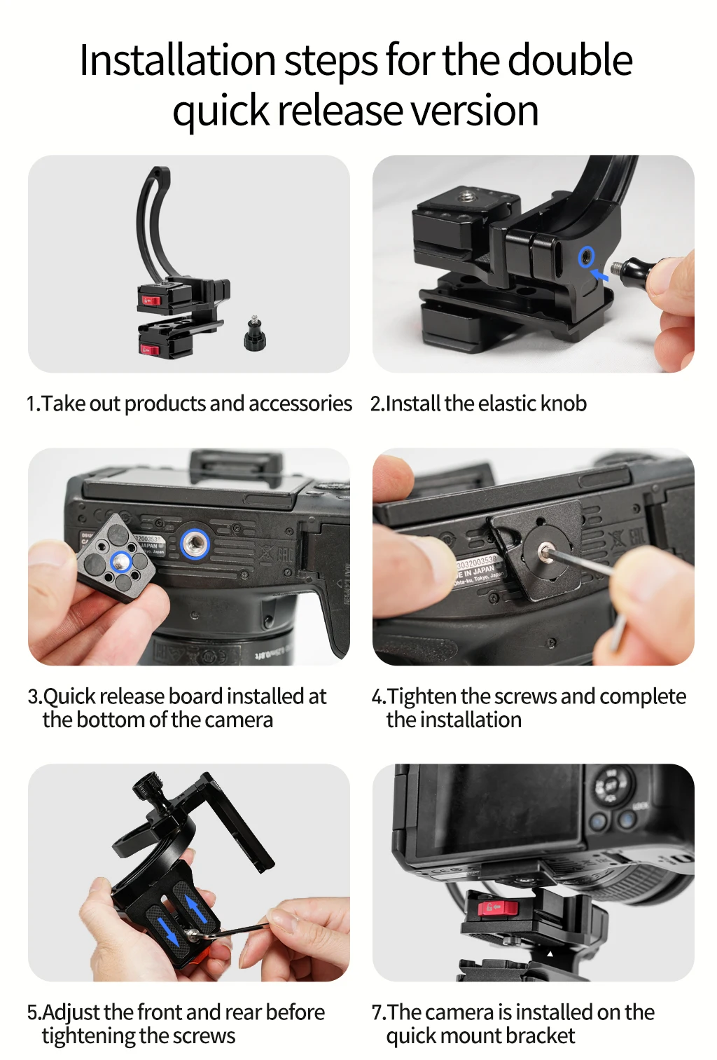 Stativhalterung Ring Objektivhalterung 1/4 drehbare Kragenmontageplatte für DSLR-Kamera Horizontale und vertikale Kameraobjektivunterstützung – Detail 22