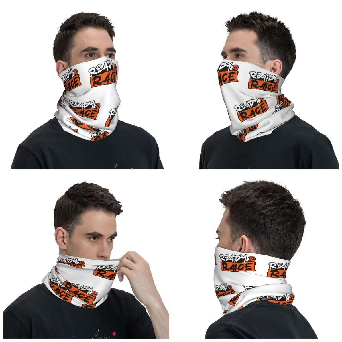Ready To Race Bandana Neck Gaiter Printed Balaclavas Wrap Scarf Warm Headband Outdoor Sports for Men Women Adult Bre