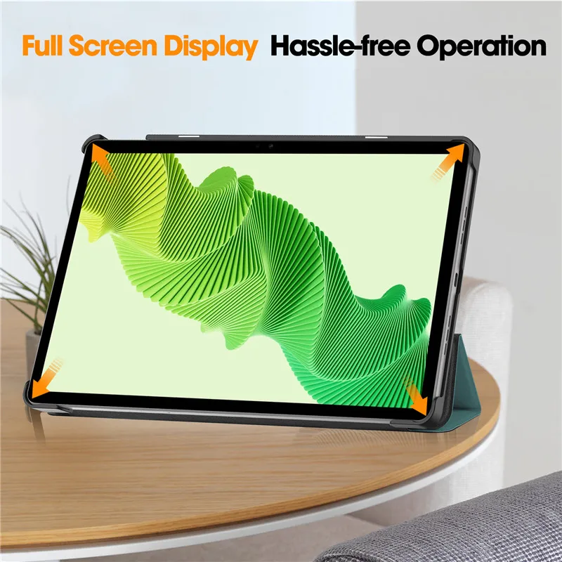 Tri-Fold Couro Suporte Magnético Tablet Case e