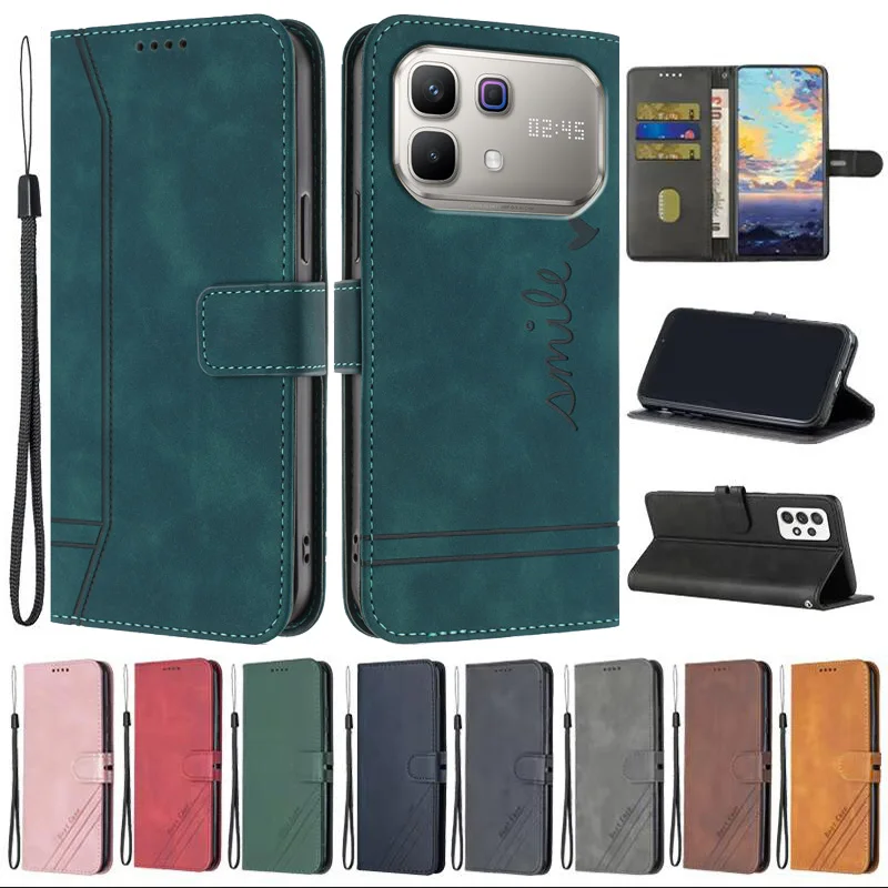 Deluxe Leather Flip Wallet Phone Case Cover