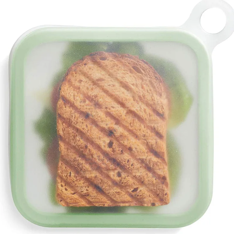 Description Picture 6 of itemSilicone Food Container Sandwich Toast Box Kids School Breakfast Lunch Bento Box Office Worker Food Grade