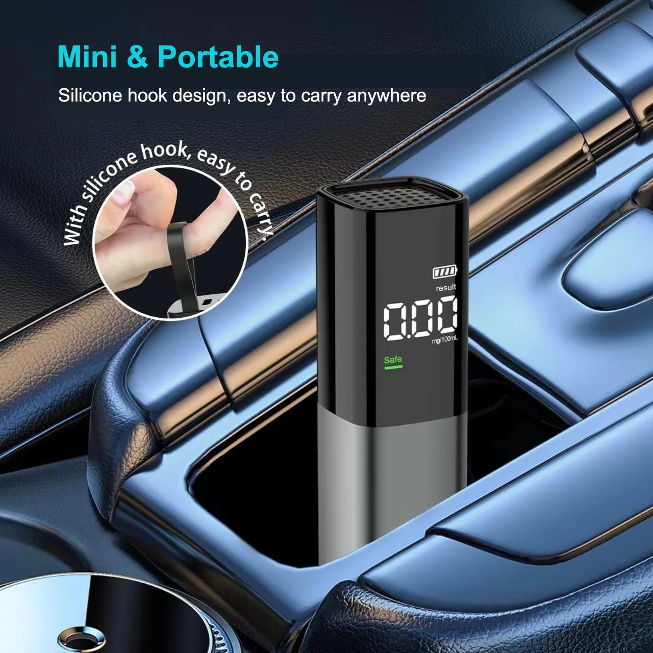 Alcohol Tester Breathalyzer Type-C Charging LED Display Portable