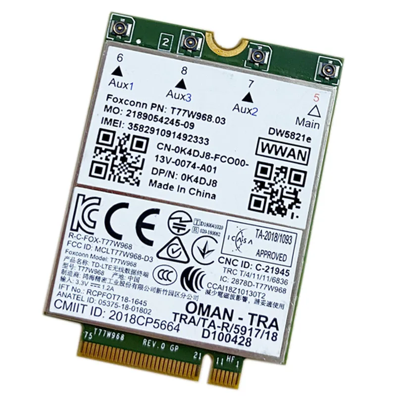 Usb T77w968 Dw5821e Lte Cat16 Gnss 4g Módulo Cartão Wwan para Dell Latitude 5420 5424 7424 Robusto Latitude 7400 7400 2-in Antenas - Imagem 3