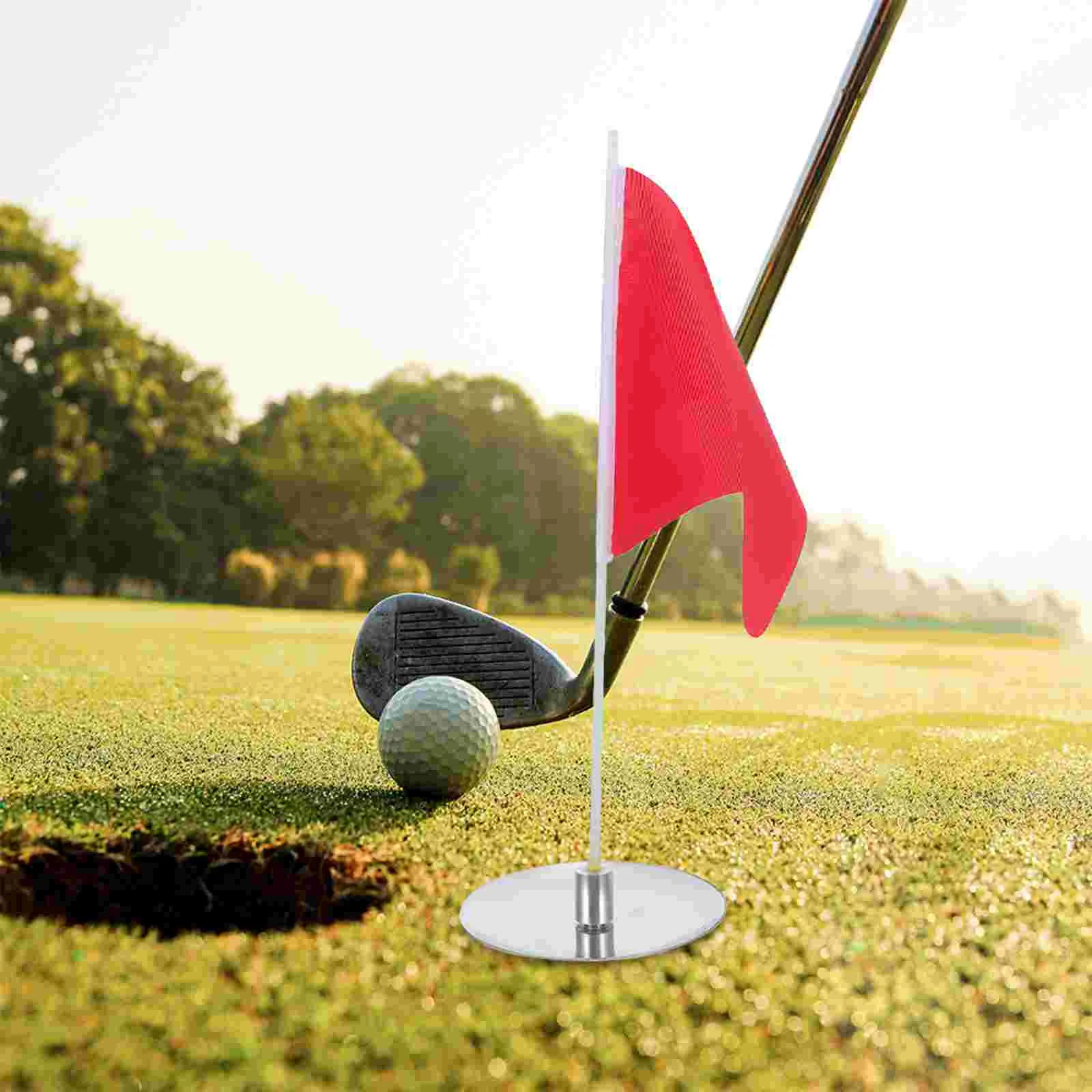 

Golf Flagpole Golfing Court Flags Banner Portable Practice Golfs Flagstick Oxford Cloth Training Man Small