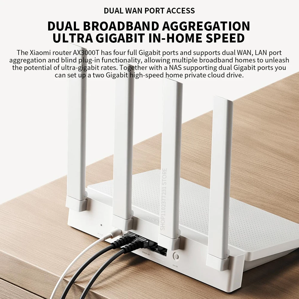 Wireless Router New Xiaomi mijia AX3000T Router IPTV Mesh Networking Gigabit Ethernet Ports Gaming Accelerator Repeater Modem Signal Amplifier