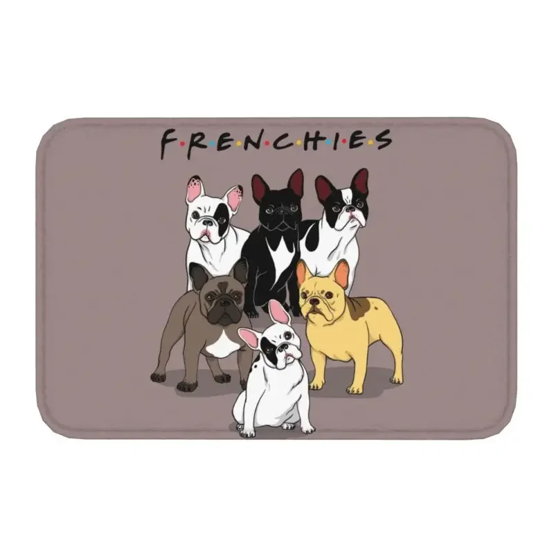 

Custom Funny Frenchies French Bulldog Doormat Mat Anti-Slip Dog Animal Bath Kitchen Living Room Rug Carpet 40*60cm