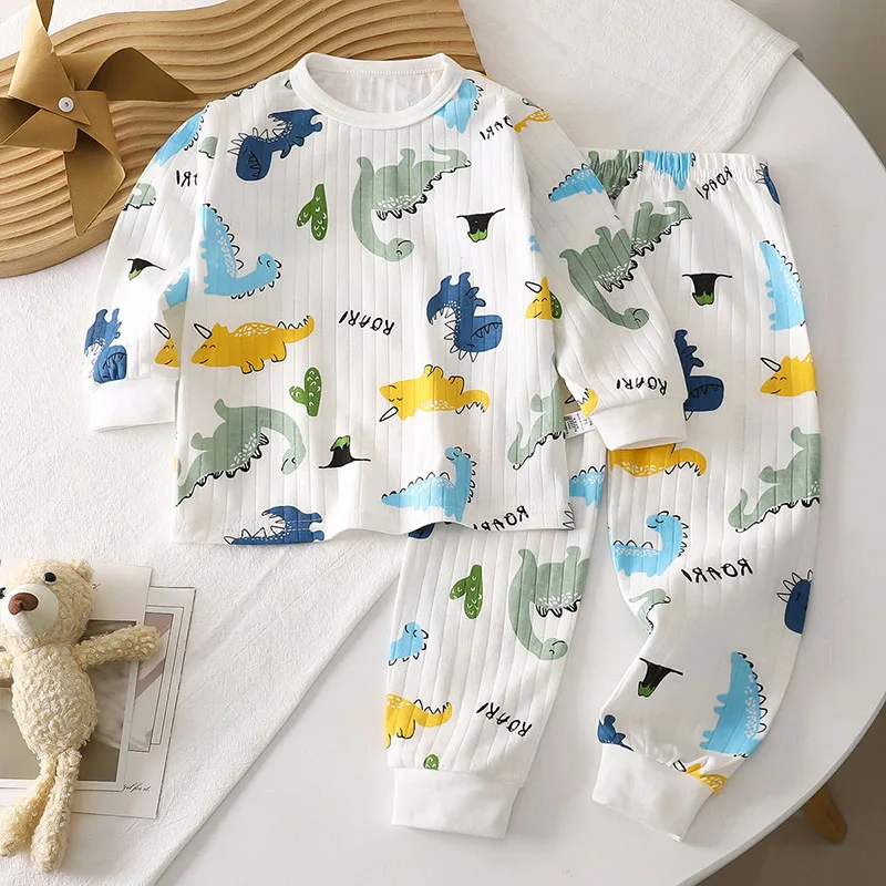 Cotton Kids Sleepwear Set Cartoon Patterns