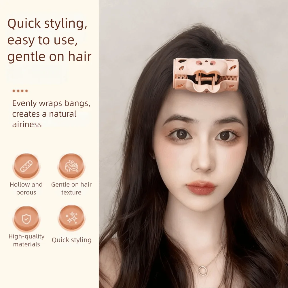 1/2Pairs Plastic Hair Roller for Bangs Fluffy Hair Plastic Material Air Bangs Curling Tube Self-adhesive DIY Styling