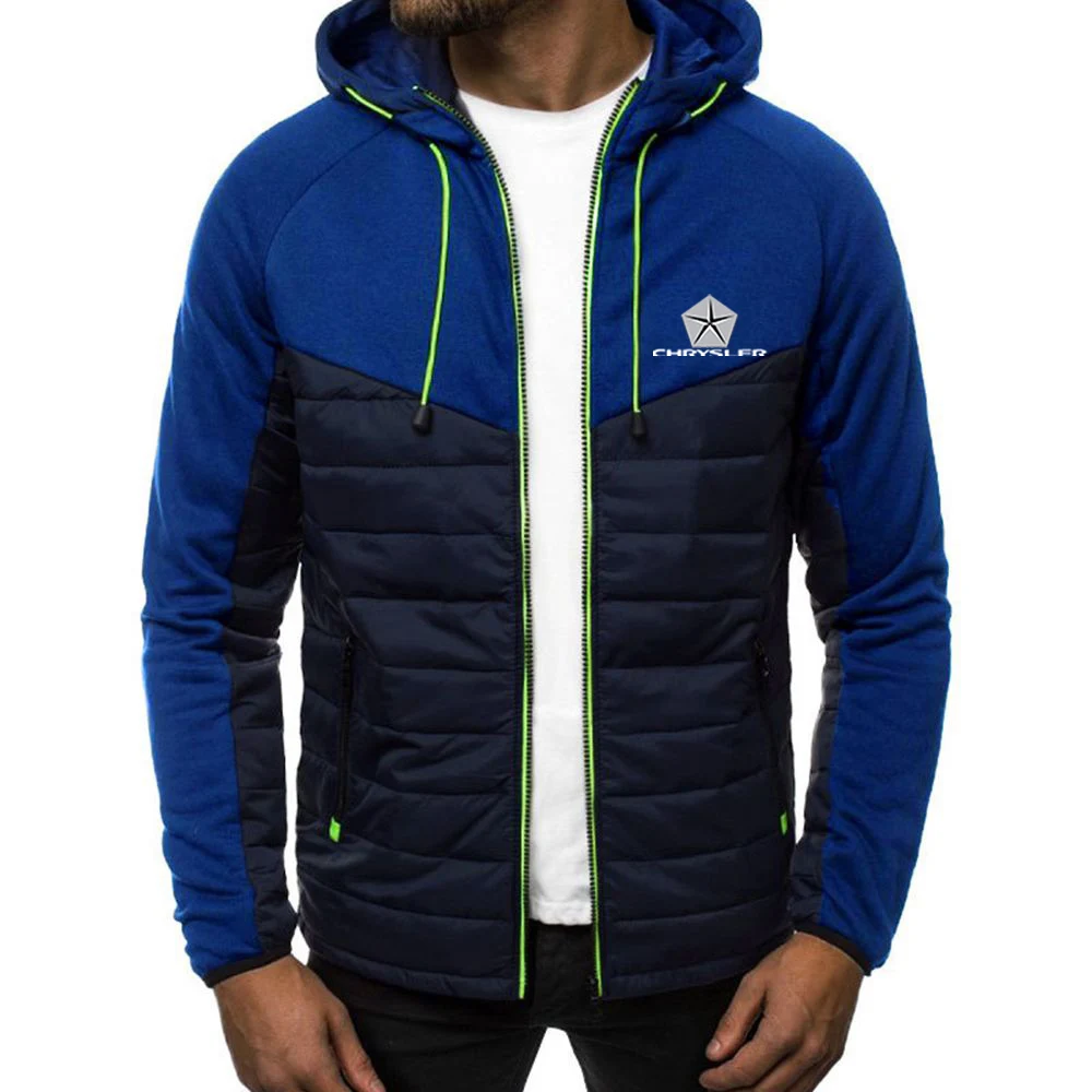 Chrysler 2023 Men's Printing Fashioning Winter Thickening keep Warm Cotton Jackets Zipper Hoodies Casual comfort popular Coat