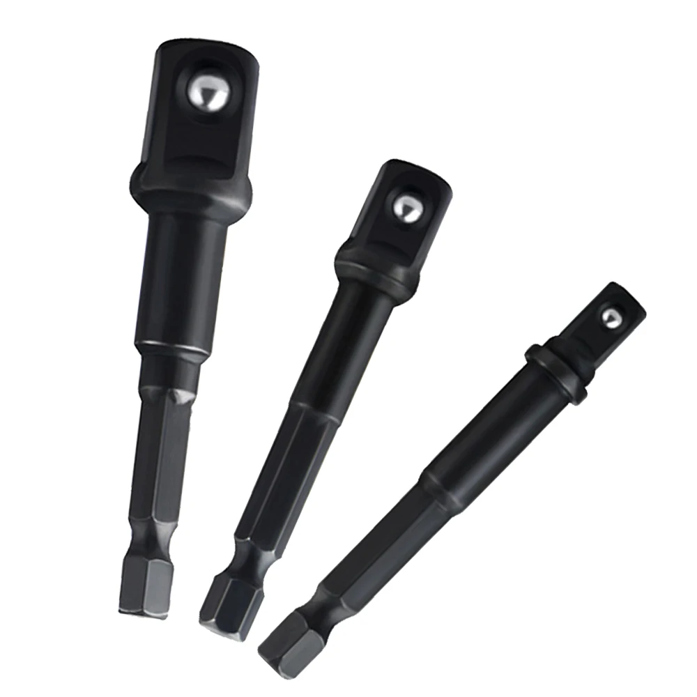 3pcs set power drill sockets adapter 1 4 inch 3 8 inch 1 2 inch 360 degrees rotatable hex shank impact driver socket adapter 3pcs Impact Grade Socket Adapter Set 1/4 3/8 1/2 Inch Hex Shank Extension Drill Bits Bar Set Power Drill Socket Driver Adaptor