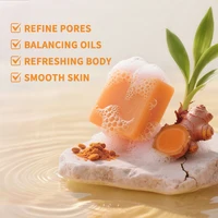Savon aux acides kojiques au curcuma et au citron, barre de soin naturelle faite à la main pour le corps et le visage, exfoliant hydratant 2