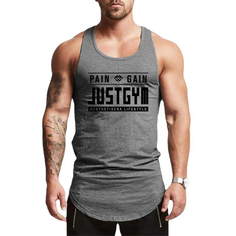 

Fitness Comfortable Sleeveless T-shirt Summer Men's Running Tight Training Stringer Vest