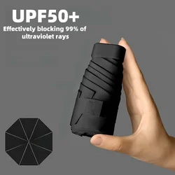 UPF 50+ Ultra - Compact Mini Umbrella with UV Protection (Black)