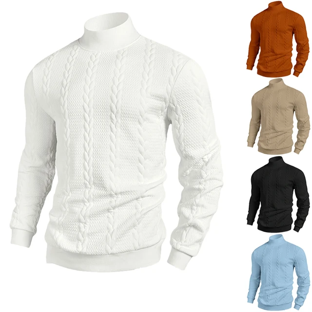 2025 Autumn/Winter New European and American Men's Jacquard Casual High Collar Sweater Fashion Outerwear 1