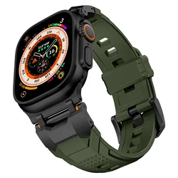 Luxury TPU Rubber Sports Band - 42 44 45 49MM (Black - Green)