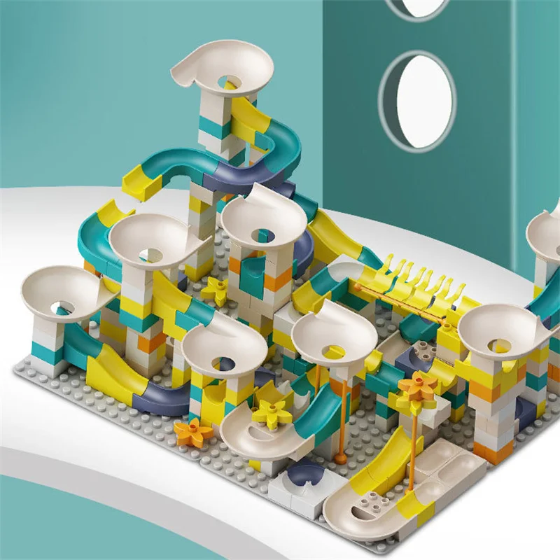 

Building Blocks Classic Creative Bricks Marble Race Run Building Blocks Construction Set for Boys Educational Toys for Children